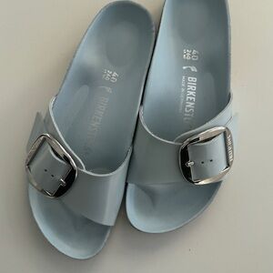 Birkenstock - Madrid Buckle Buckle  - Light Blue Leather